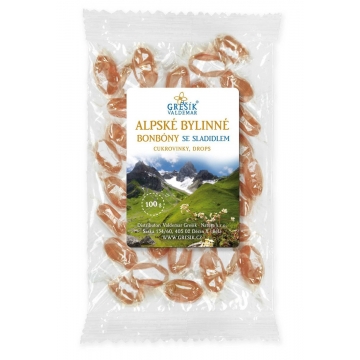 ALPSKÉ BYLINNÉ BONBÓNY SE SLADIDLEM 100 g