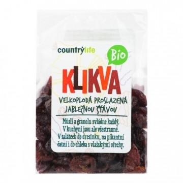 Klikva velkoplodá proslazená jablečnou šťávou 100 g BIO COUNTRY LIFE 