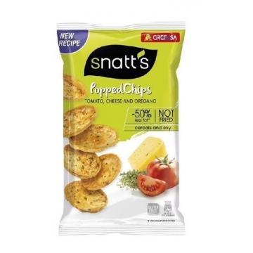 POPPED CHIPS - BEZLEPKOVÉ - rajče, sýr a oregano 75g Snatts