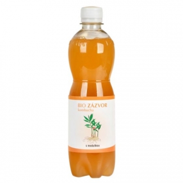 BIO zázvor kombucha s meduňkou 500 ml STEVIKOM