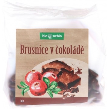 Bio brusnice klikva v hořké čokoládě bio*nebio 100 g 