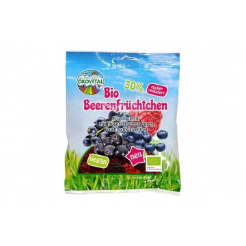 Bonbóny ovocné Veggie Beerenfrüchten bez želatiny BIO, vegan - Ökovital 80g